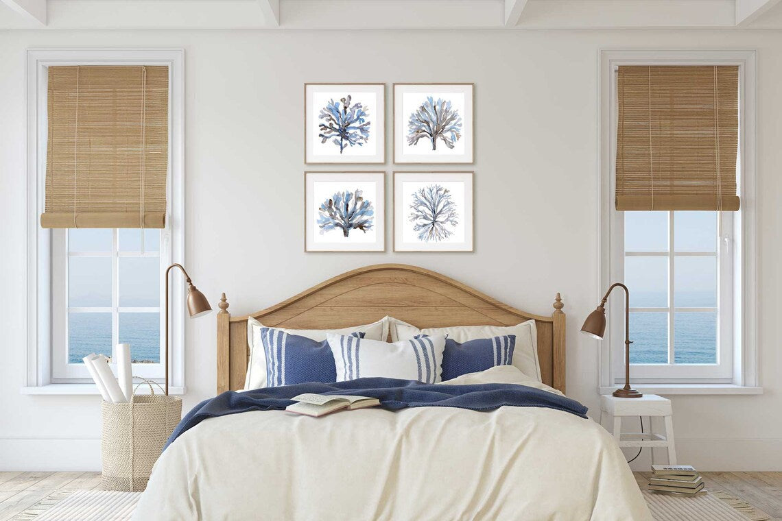 Beach house decor coral wall art