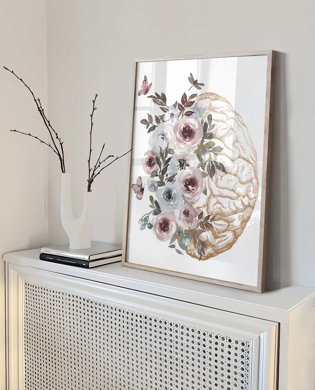 Gold Anatomy Wall Art Set of 3, Brain, Lungs, Heart Medical Art Print