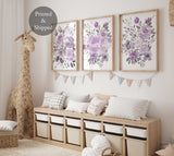 Décoration Chambre Bébé Fille Violette, Prénom Floral Imprimé pour Chambre Bébé Fille