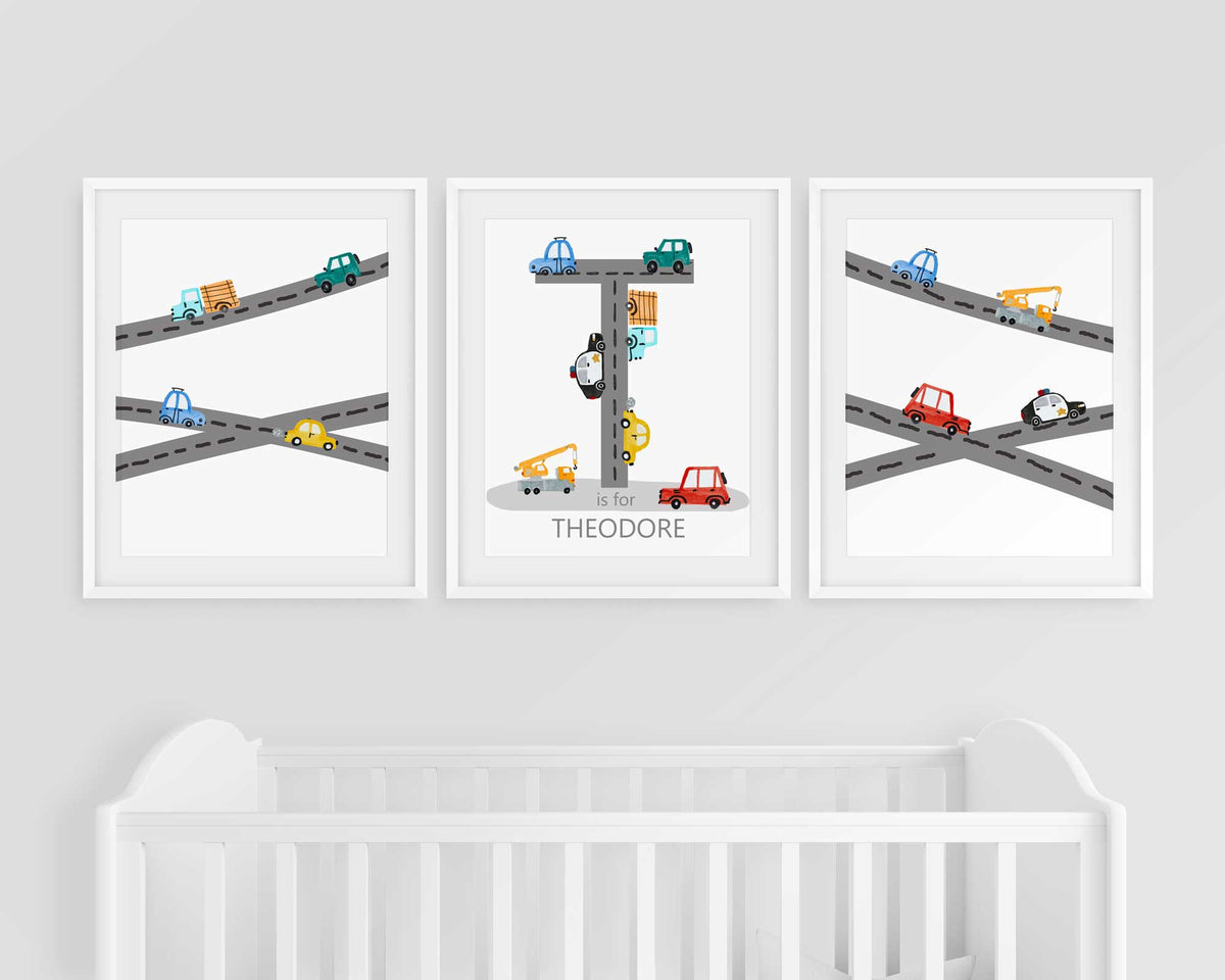 Vehicles Nursery Print Set