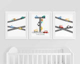 Vehicles Nursery Print Set
