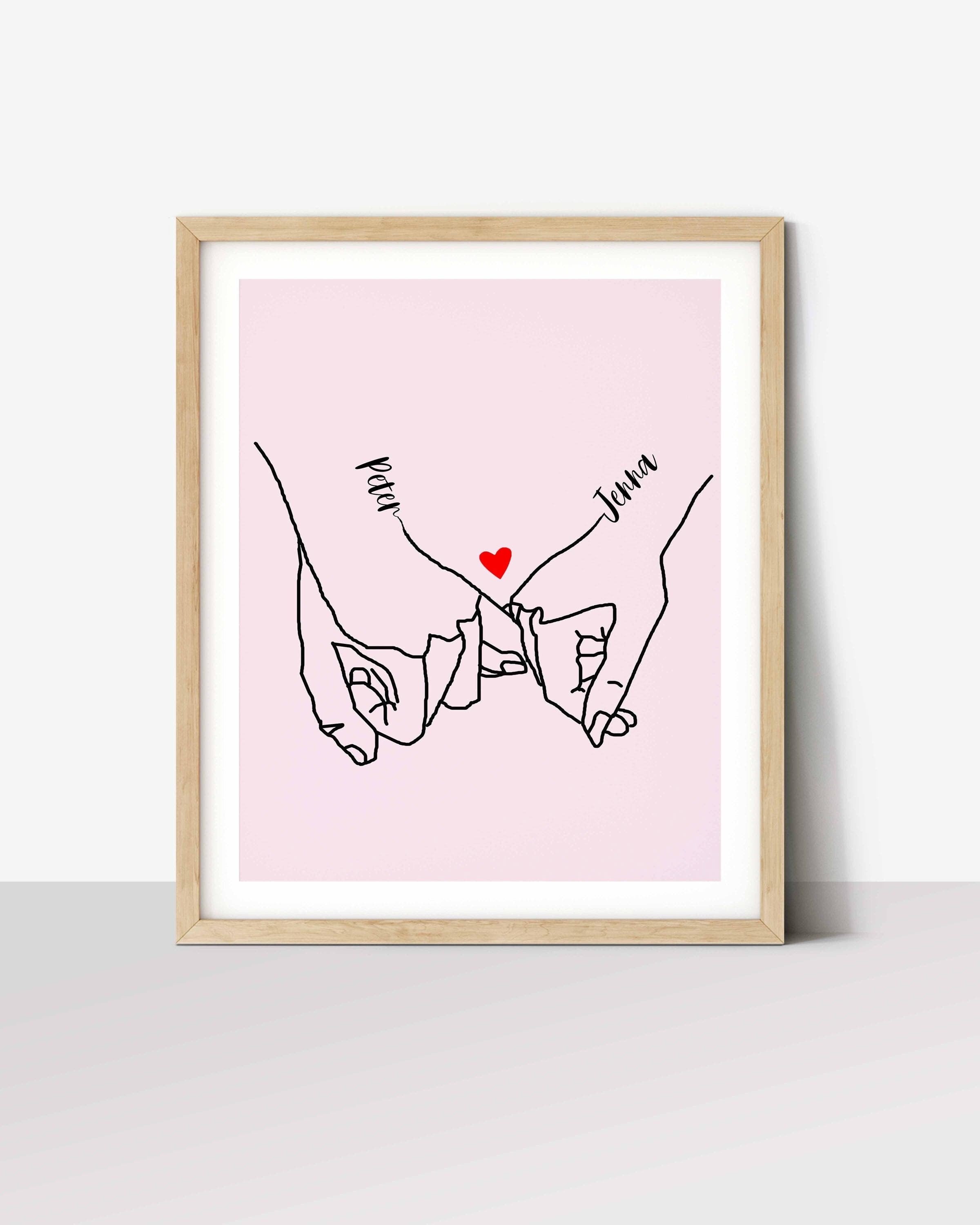 Affiche personnalisée pour couple - Initiales & Prénoms Image secondaire du produit