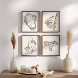 Obgyn wall art, Midwife artwork, Gynaecology Poster, Flower Gold Print, Doula Gift, Pregnancy Anatomy, Doctor Office wall Decor