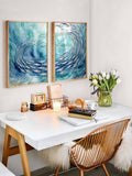 Sardines painting Wall art, Beach House Decor, Mediterranean prints, Fish Art Print, Dining Room Art, Blue Bathroom, Seafood Poster