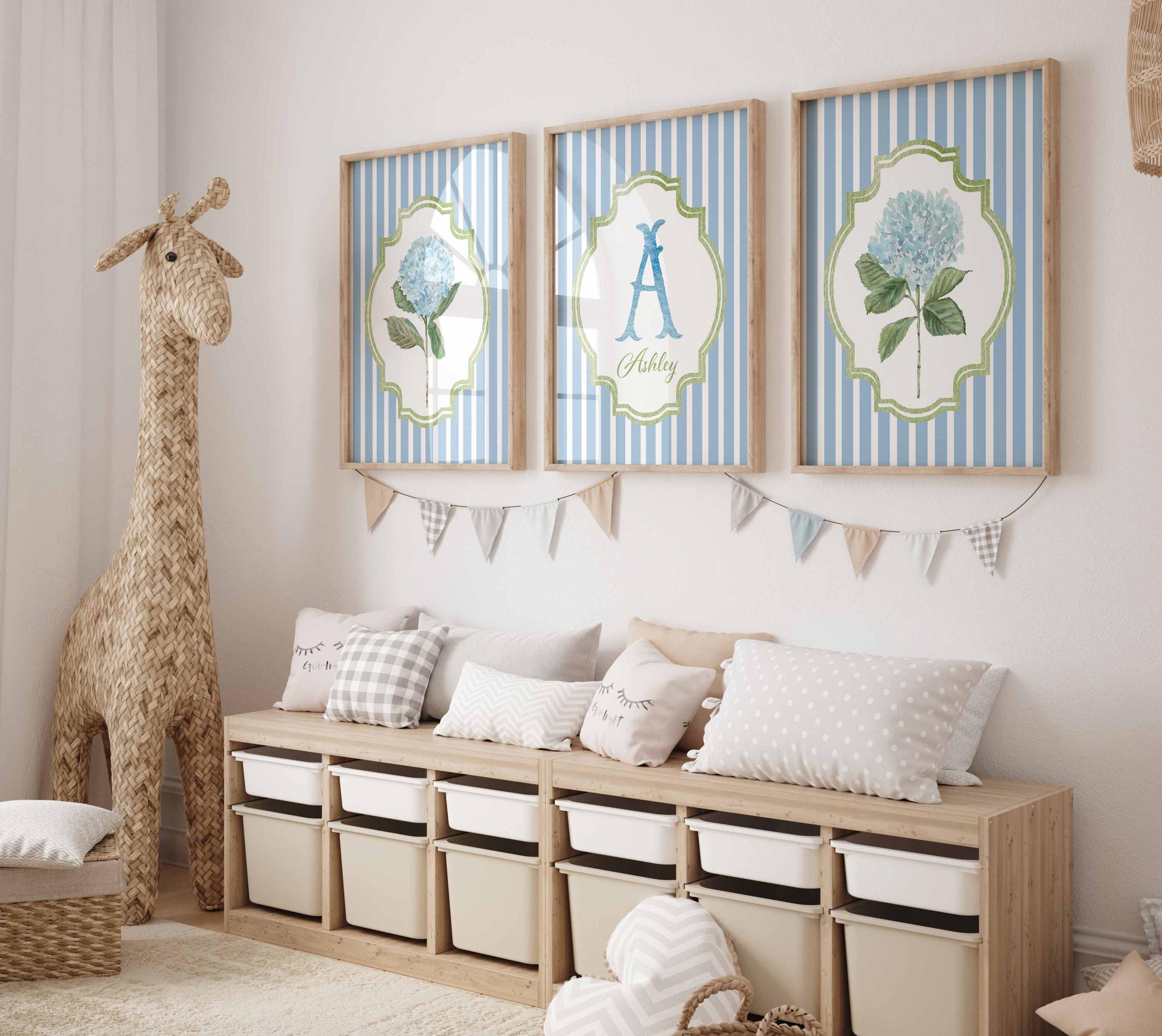 Láminas personalizadas para habitaciones, arte de pared con monograma personalizado, mudanza a la universidad, decoración para habitación de chicas, regalo para hija, arte para guardería, estilo grandmillennial Imagen secundaria del producto