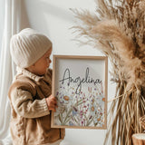 Baby Girl Nursery Name Custom Print