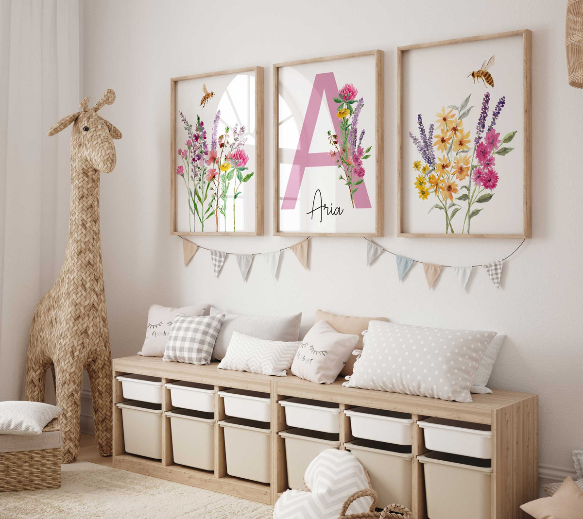 Wildflowers Nursery print with name Main image