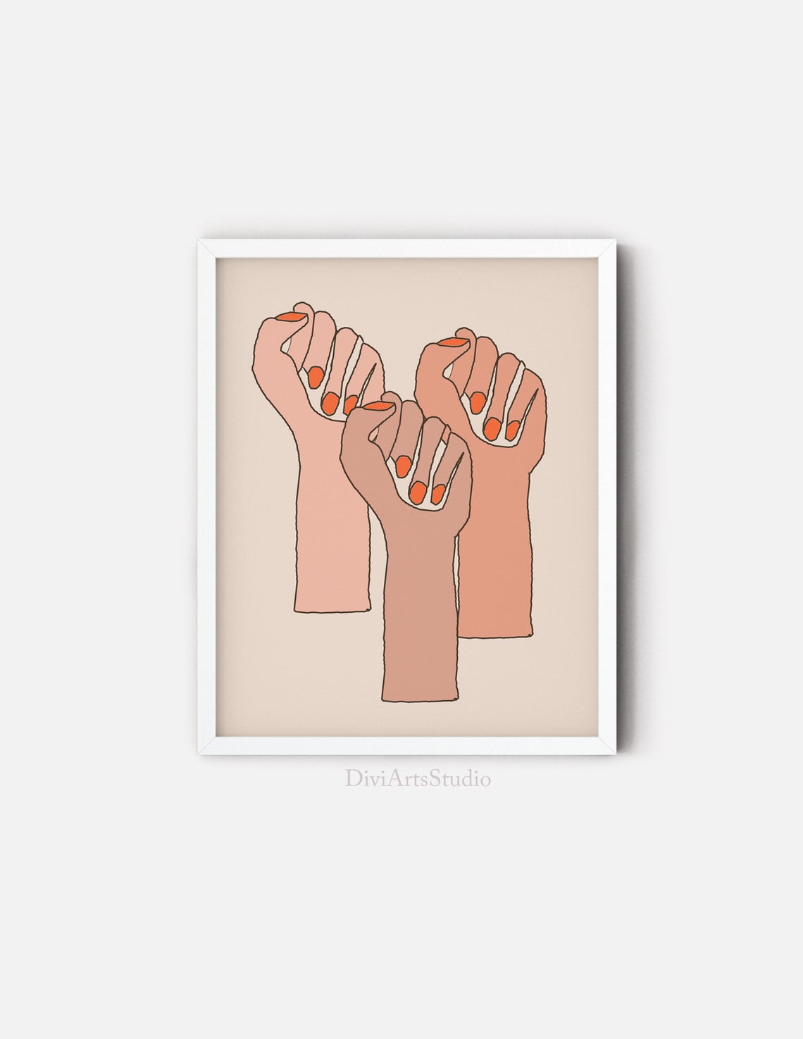 Feminist Wall Art, Bold Girl Power Print, hands print Main image