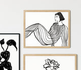 Feminist Line Art Print, Black and White Minimalist Art Work