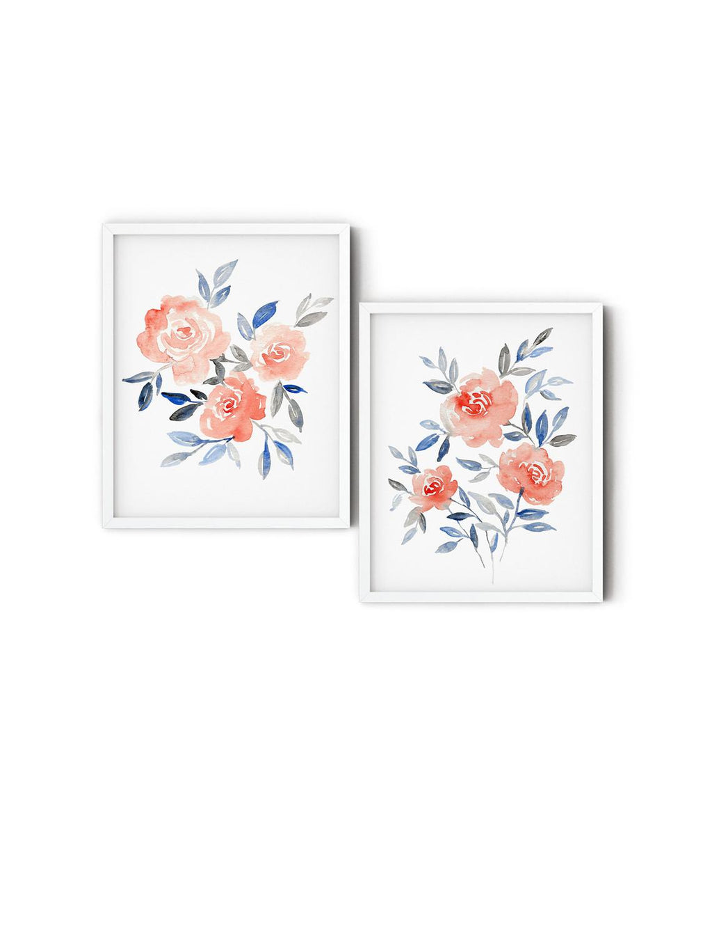 Floral Wall Art, Floral Watercolour Wall Art, Set of 2