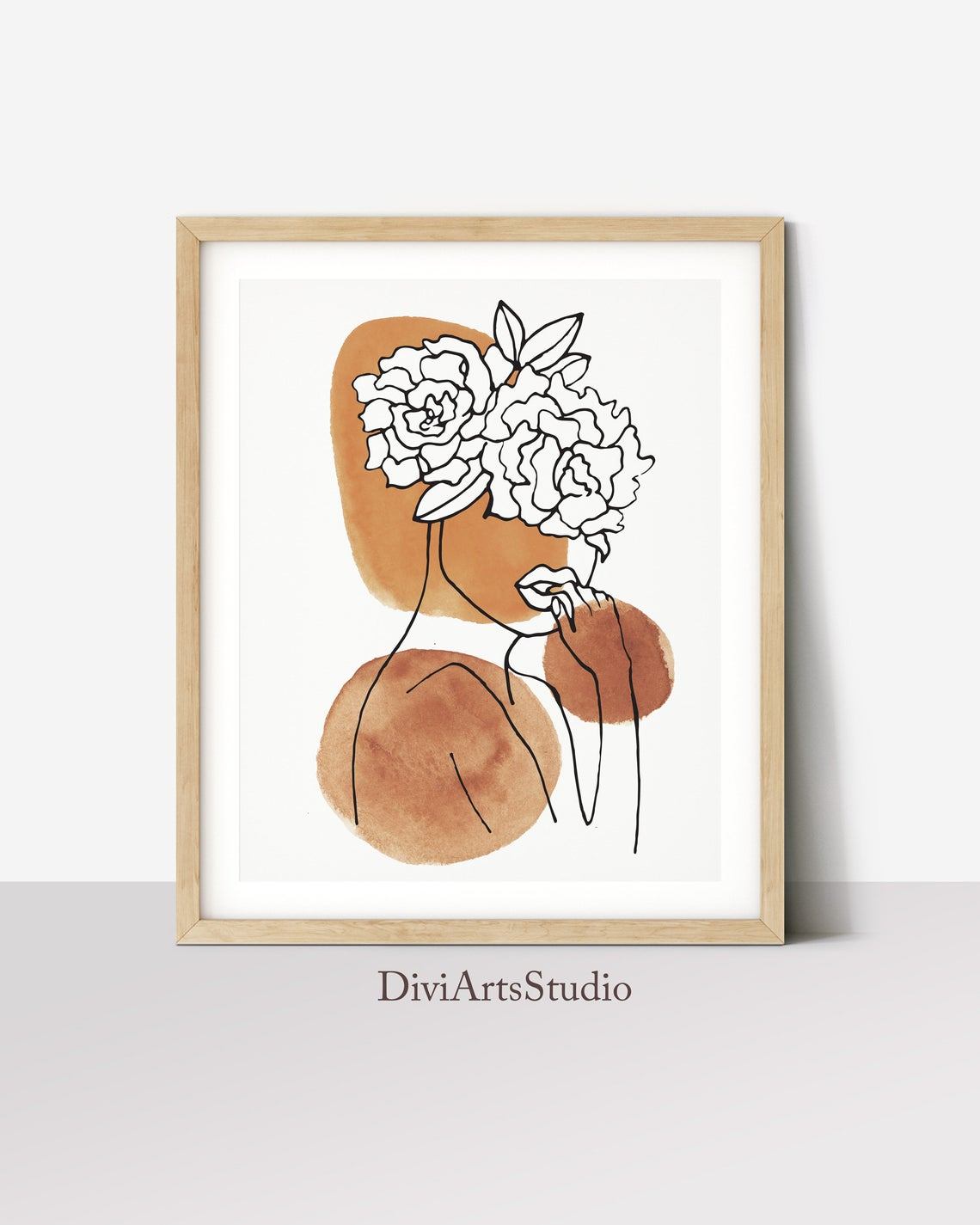 Female face abstract line art prints Main image