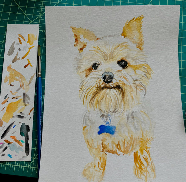 Custom watercolor pet portrait — Dog