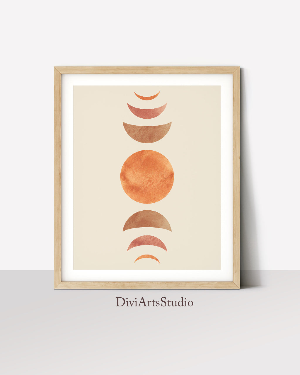 Moon Phases Wall Art Print, Mid-Century Modern Wall Art