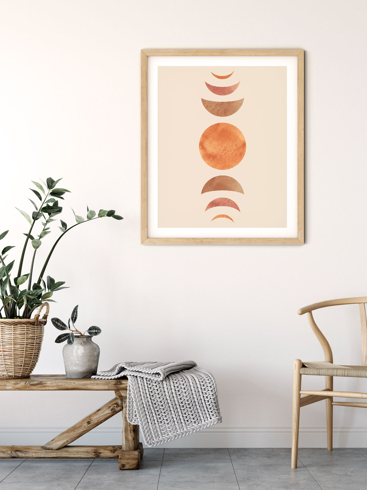 Orange Moon Phases wall art Main image