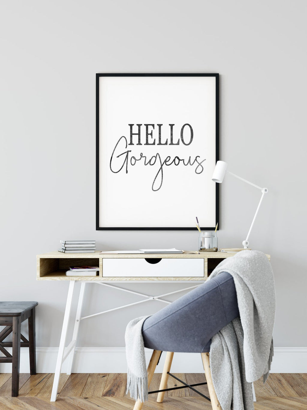 Positive Quotes Poster, Hello Gorgeous Print