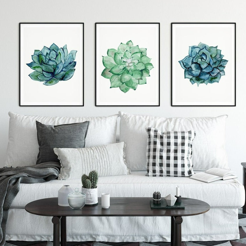 Succulent Flower Wall Art, Set of 3 Printed Wall Arts Main image