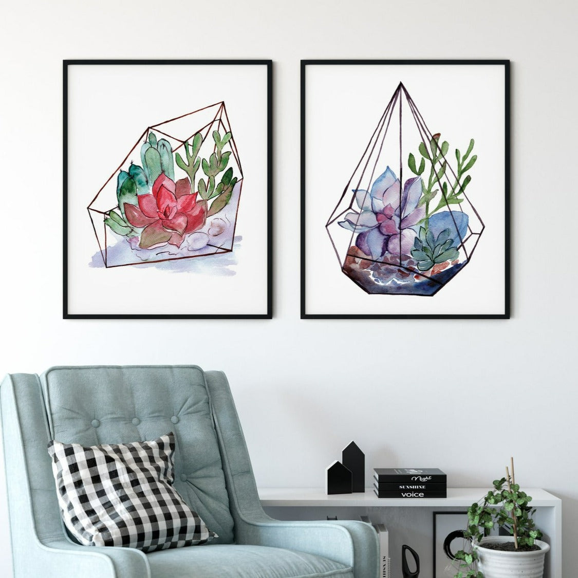 Terrarium Wall Art, Wall Art Prints Set of 2 Main image
