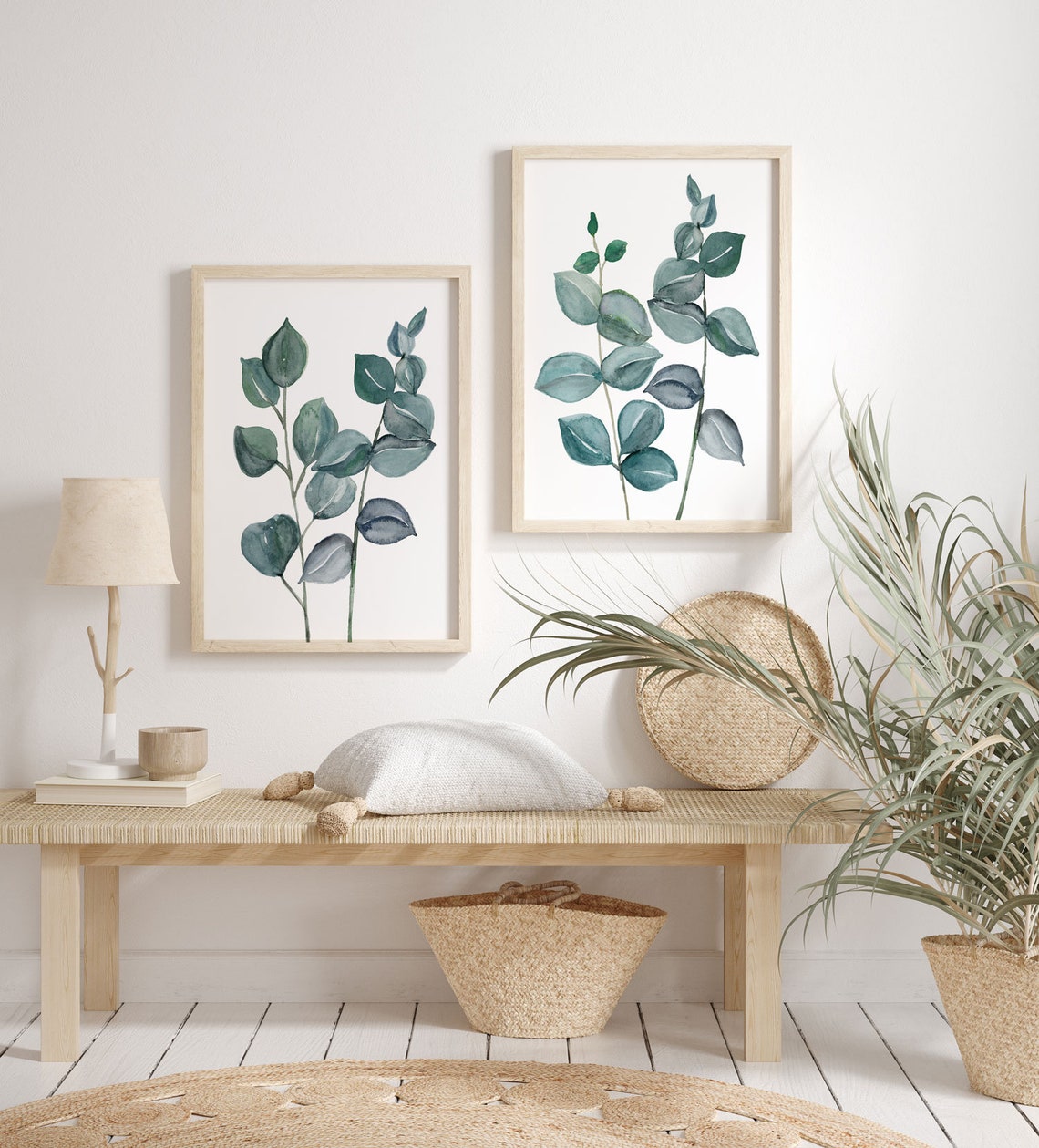 Eucalyptus Wall Art Print, Botanical print set of 3, Green Leaf Wall Art, Eucalyptus leaf Print, 3 Botanical Art Prints