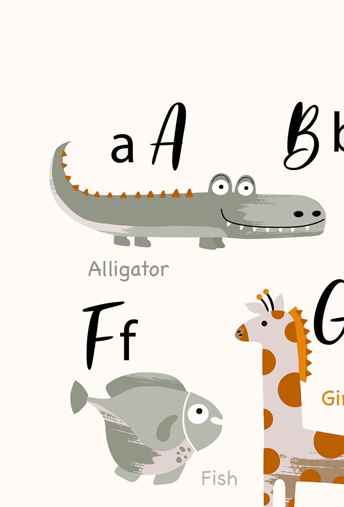 Affiche alphabet pour chambre d'enfant, affiche ABC pour enfants Image secondaire du produit