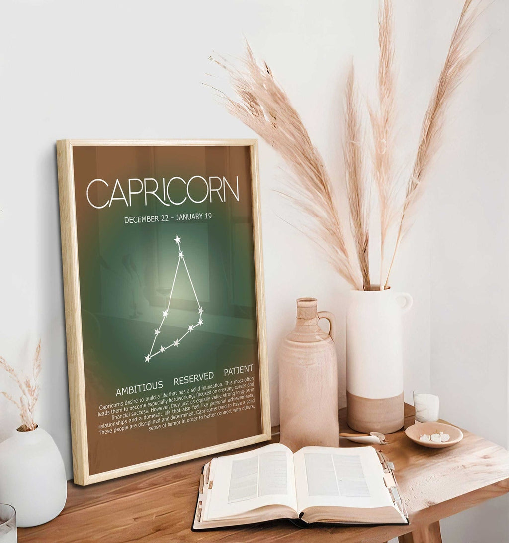 CAPRICORN Star Sign, Zodiac Art, Spiritual Wall Art, Aura Gradient Poster,Capricorn Gift idea