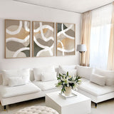 Abstract Wall Art, Set of 3 Prints, Beige Brown Print, Neutral Brush Strokes Art, Living Room Wall Art, Dining Room Posters, Minimalist Art