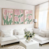 Boho Abstract Flowers, Print Set of 3, Floral Gallery Wall Set, Terracotta Prints, Boho Wall Art, Flower Market Poster