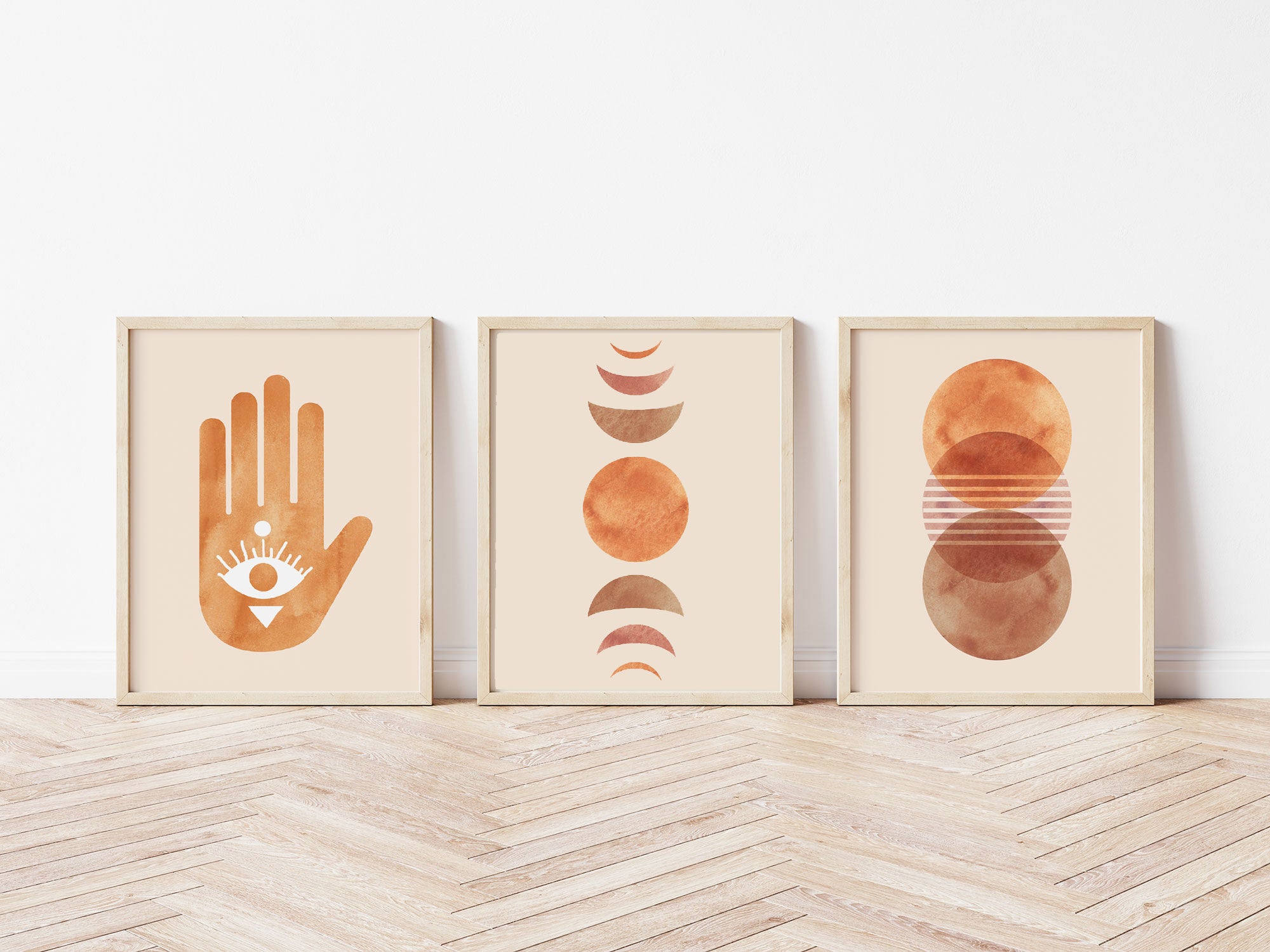 Lot de 3 affiches minimalistes, imprimés d'art moderne du milieu du siècle Image secondaire du produit