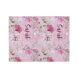 Manta personalizada de bebé con estampado floral rosa