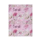Manta personalizada de bebé con estampado floral rosa